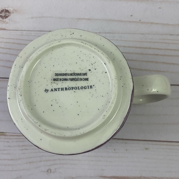 Anthropologie Blockprinted Monogram Mug Cup Initial K Coffee Tea 16oz - Picture 7 of 7
